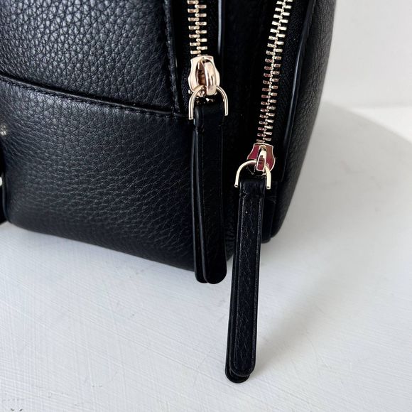 Kate Spade Jackson Women’s Noir Black Pebble Leather Medium Backpack NEW - Picture 10 of 14